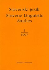 Cover of Slivenski jezik/Slovene Linguistic Studies